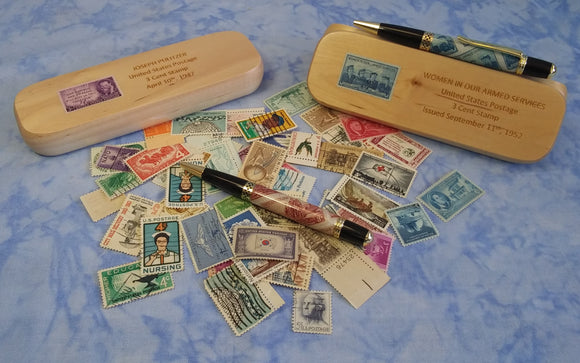Postage Stamp Pen & Box Set
