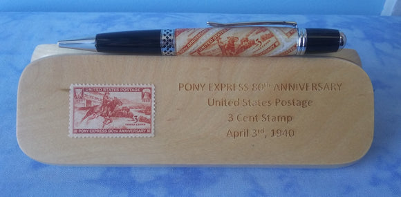 Pony Express 80th Anniversary Stamp Pen & Box Set