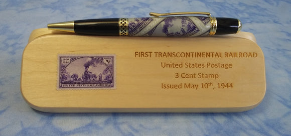 First Transcontinental Railroad Stamp Pen & Box Set