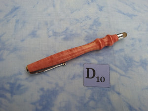 Pen-Length Stylus- Pink Dyed Curly Maple