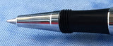 Pressimo screw cap fountain pen- deep blue Shimmer acrylic with red swirl